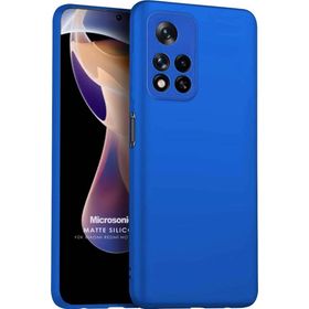 Microsonic Matte Silicone Xiaomi Redmi Note 11 Pro Plus Mavi Cep Telefonu Kılıfı