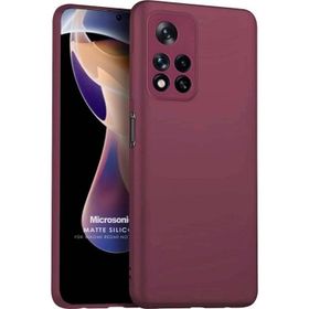 Microsonic Matte Silicone Xiaomi Redmi Note 11 Pro Plus Mor Cep Telefonu Kılıfı