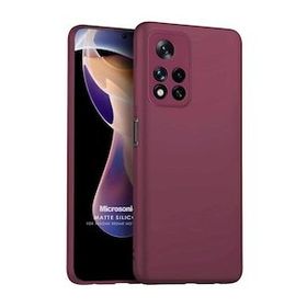 Microsonic Matte Silicone Xiaomi Redmi Note 11 Pro Plus Mor Cep Telefonu Kılıfı