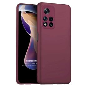 Microsonic Matte Silicone Xiaomi Redmi Note 11 Pro Plus Mor Cep Telefonu Kılıfı