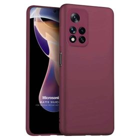 Microsonic Matte Silicone Xiaomi Redmi Note 11 Pro Plus Mor Cep Telefonu Kılıfı