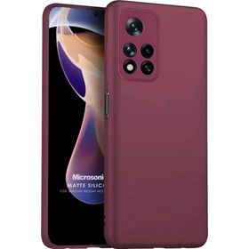 Microsonic Matte Silicone Xiaomi Redmi Note 11 Pro Plus Mor Cep Telefonu Kılıfı