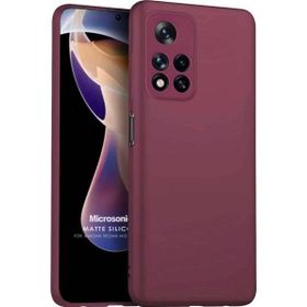 Microsonic Matte Silicone Xiaomi Redmi Note 11 Pro Plus Mor Cep Telefonu Kılıfı