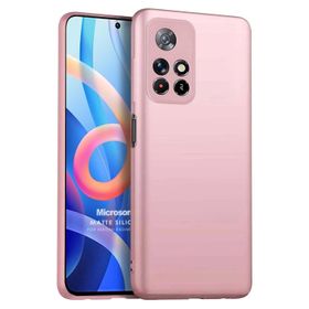 Microsonic Matte Silicone Xiaomi Redmi Note 11 Rose Gold Cep Telefonu Kılıfı