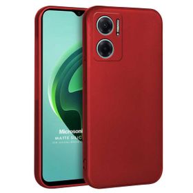 Microsonic Matte Silicone Xiaomi Redmi Note 11E Kırmızı Cep Telefonu Kılıfı