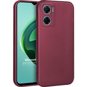 Microsonic Matte Silicone Xiaomi Redmi Note 11E Mor Cep Telefonu Kılıfı
