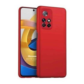 Microsonic Matte Silicone Xiaomi Redmi Note 11T Kırmızı Cep Telefonu Kılıfı
