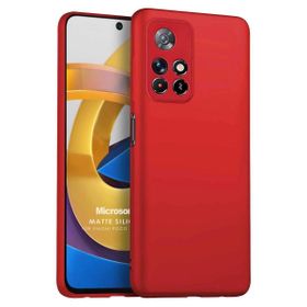 Microsonic Matte Silicone Xiaomi Redmi Note 11T Kırmızı Cep Telefonu Kılıfı