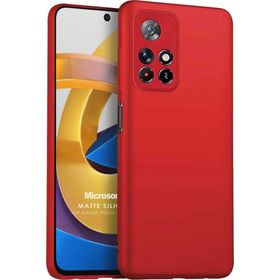 Microsonic Matte Silicone Xiaomi Redmi Note 11T Kırmızı Cep Telefonu Kılıfı