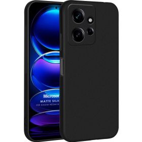 Microsonic Matte Silicone Xiaomi Redmi Note 12 4G Siyah Kılıf