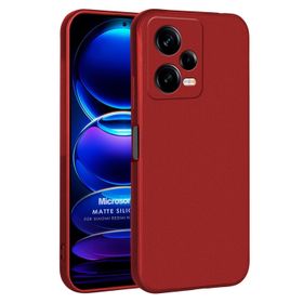 Microsonic Matte Silicone Xiaomi Redmi Note 12 Pro Kırmızı Cep Telefonu Kılıfı