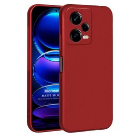 Microsonic Matte Silicone Xiaomi Redmi Note 12 Pro Kırmızı Cep Telefonu Kılıfı