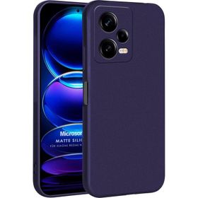 Microsonic Matte Silicone Xiaomi Redmi Note 12 Pro Lacivert Cep Telefonu Kılıfı