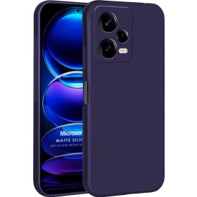 Microsonic Matte Silicone Xiaomi Redmi Note 12 Pro Lacivert Cep Telefonu Kılıfı