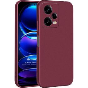Microsonic Matte Silicone Xiaomi Redmi Note 12 Pro Mor Cep Telefonu Kılıfı