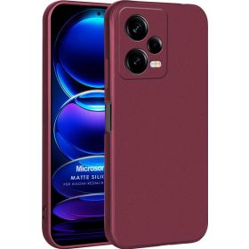 Microsonic Matte Silicone Xiaomi Redmi Note 12 Pro Mor Cep Telefonu Kılıfı