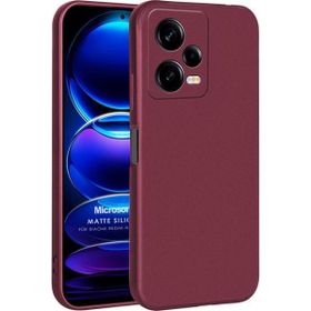 Microsonic Matte Silicone Xiaomi Redmi Note 12 Pro Mor Cep Telefonu Kılıfı