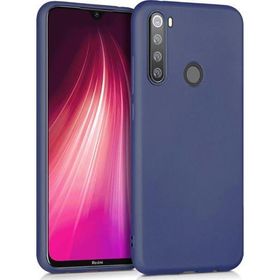 Microsonic Matte Silicone Xiaomi Redmi Note 8 Lacivert Cep Telefonu Kılıfı