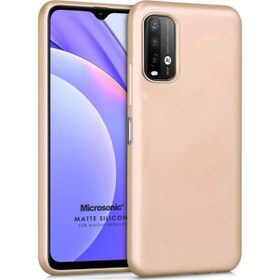 Microsonic Matte Silicone Xiaomi Redmi Note 9 4G Gold Cep Telefonu Kılıfı