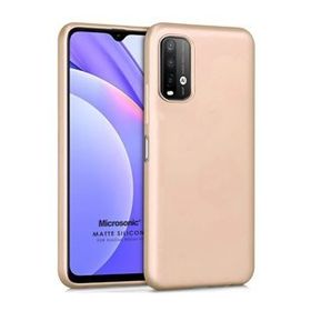 Microsonic Matte Silicone Xiaomi Redmi Note 9 4G Gold Cep Telefonu Kılıfı