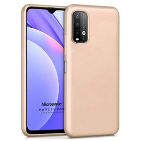 Microsonic Matte Silicone Xiaomi Redmi Note 9 4G Gold Cep Telefonu Kılıfı
