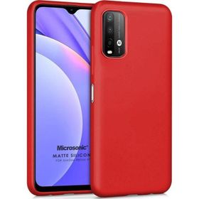 Microsonic Matte Silicone Xiaomi Redmi Note 9 4G Kırmızı Cep Telefonu Kılıfı