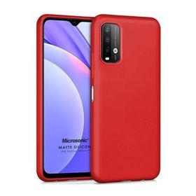 Microsonic Matte Silicone Xiaomi Redmi Note 9 4G Kırmızı Cep Telefonu Kılıfı