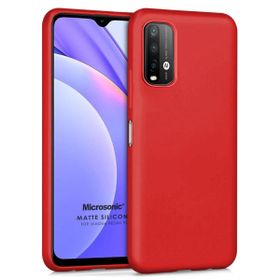 Microsonic Matte Silicone Xiaomi Redmi Note 9 4G Kırmızı Cep Telefonu Kılıfı