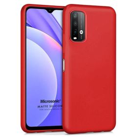 Microsonic Matte Silicone Xiaomi Redmi Note 9 4G Kırmızı Cep Telefonu Kılıfı