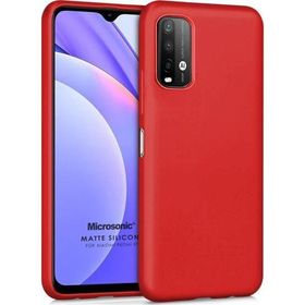 Microsonic Matte Silicone Xiaomi Redmi Note 9 4G Kırmızı Cep Telefonu Kılıfı