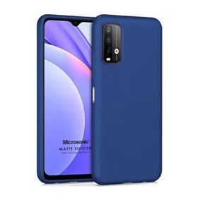 Microsonic Matte Silicone Xiaomi Redmi Note 9 4G Lacivert Cep Telefonu Kılıfı