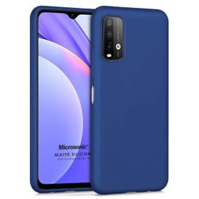 Microsonic Matte Silicone Xiaomi Redmi Note 9 4G Lacivert Cep Telefonu Kılıfı
