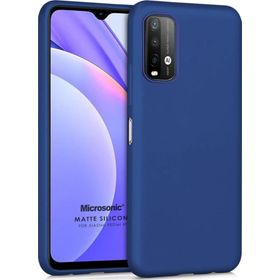 Microsonic Matte Silicone Xiaomi Redmi Note 9 4G Lacivert Cep Telefonu Kılıfı