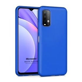 Microsonic Matte Silicone Xiaomi Redmi Note 9 4G Mavi Cep Telefonu Kılıfı