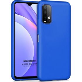 Microsonic Matte Silicone Xiaomi Redmi Note 9 4G Mavi Cep Telefonu Kılıfı