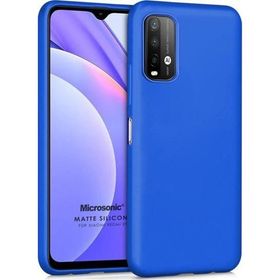 Microsonic Matte Silicone Xiaomi Redmi Note 9 4G Mavi Cep Telefonu Kılıfı