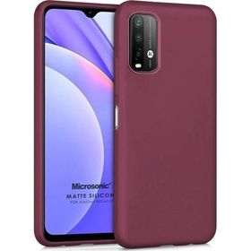 Microsonic Matte Silicone Xiaomi Redmi Note 9 4G Mor Cep Telefonu Kılıfı