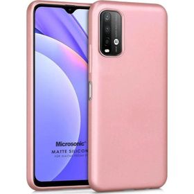 Microsonic Matte Silicone Xiaomi Redmi Note 9 4G Rose Gold Cep Telefonu Kılıfı
