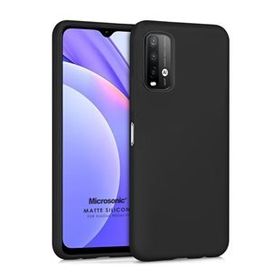 Microsonic Matte Silicone Xiaomi Redmi Note 9 4G Siyah Cep Telefonu Kılıfı