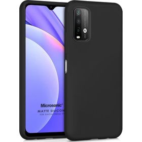 Microsonic Matte Silicone Xiaomi Redmi Note 9 4G Siyah Cep Telefonu Kılıfı