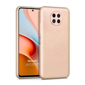 Microsonic Matte Silicone Xiaomi Redmi Note 9 5G Gold Cep Telefonu Kılıfı