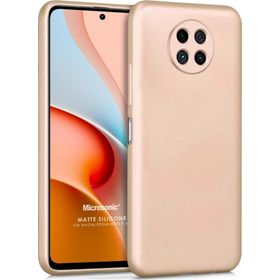 Microsonic Matte Silicone Xiaomi Redmi Note 9 5G Gold Cep Telefonu Kılıfı