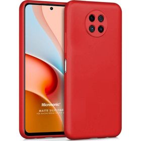 Microsonic Matte Silicone Xiaomi Redmi Note 9 5G Kırmızı Cep Telefonu Kılıfı