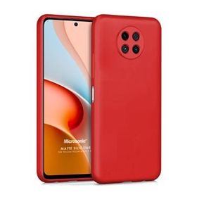Microsonic Matte Silicone Xiaomi Redmi Note 9 5G Kırmızı Cep Telefonu Kılıfı