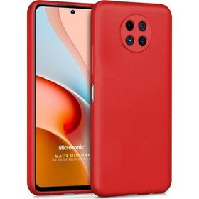Microsonic Matte Silicone Xiaomi Redmi Note 9 5G Kırmızı Cep Telefonu Kılıfı
