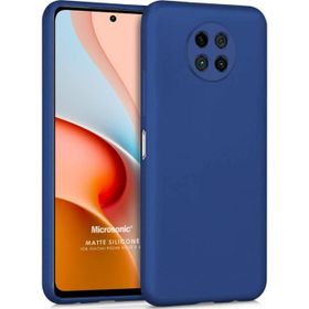 Microsonic Matte Silicone Xiaomi Redmi Note 9 5G Lacivert Cep Telefonu Kılıfı