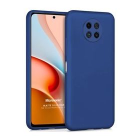 Microsonic Matte Silicone Xiaomi Redmi Note 9 5G Lacivert Cep Telefonu Kılıfı