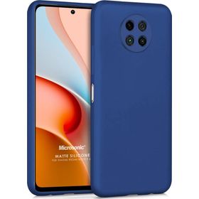 Microsonic Matte Silicone Xiaomi Redmi Note 9 5G Lacivert Cep Telefonu Kılıfı