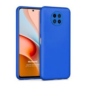Microsonic Matte Silicone Xiaomi Redmi Note 9 5G Mavi Cep Telefonu Kılıfı