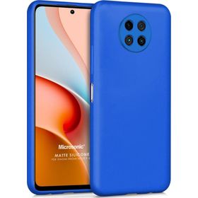 Microsonic Matte Silicone Xiaomi Redmi Note 9 5G Mavi Cep Telefonu Kılıfı
